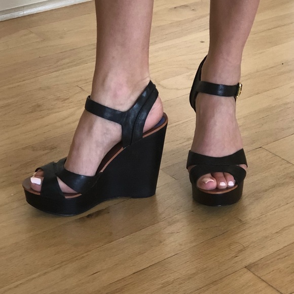 Lauren Ralph Lauren Shoes - Ralph Lauren Black Leather Wedges